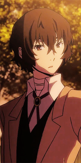 Gif of Dazai smiling.
