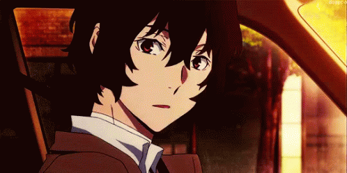 Gif of Dazai smiling.